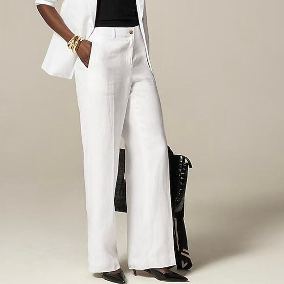 J.Crew Harbor Linen Pant White Size XXL NWT - Picture 1 of 9